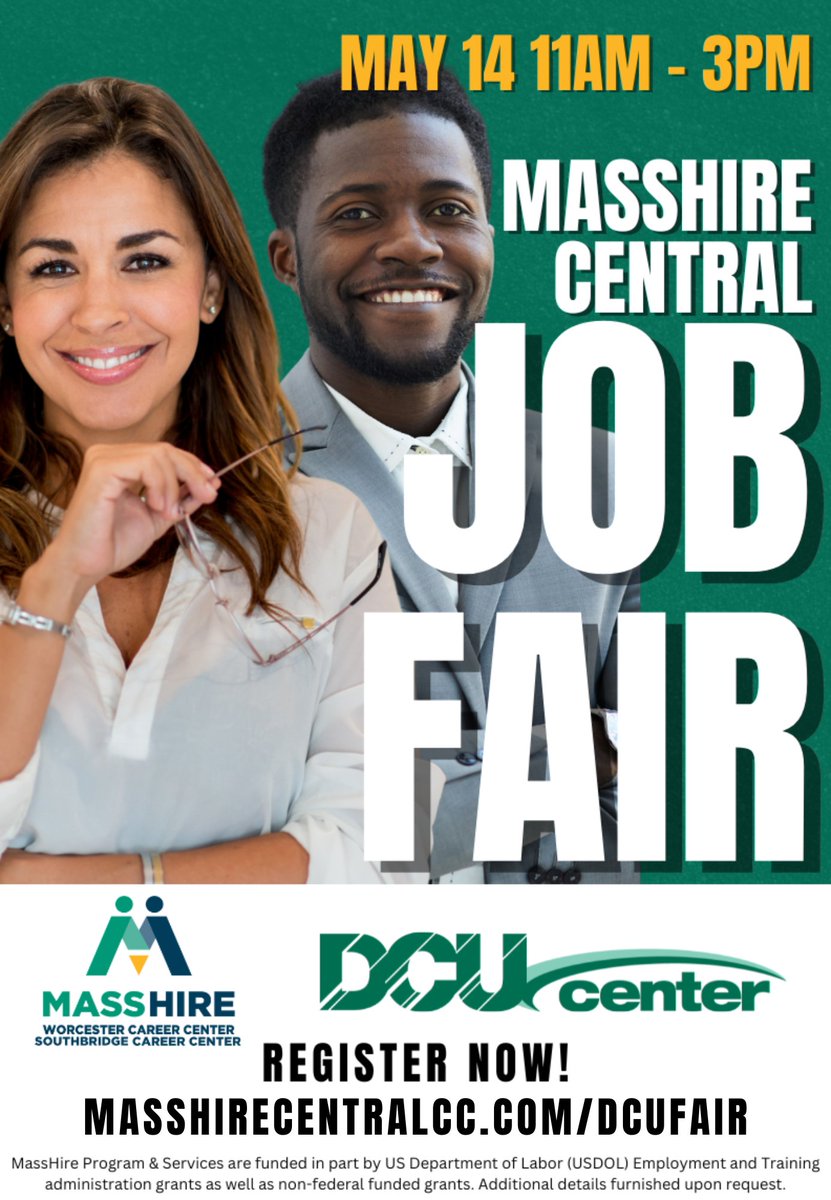 📷 Don't miss out on the biggest JOB FAIR in Central Mass! 📷 Multi-industry companies, countless opportunities. 📷Register here: conta.cc/3TJ6bt0
#JobFair #CentralMass #masshiring #masshire at the DCU Center