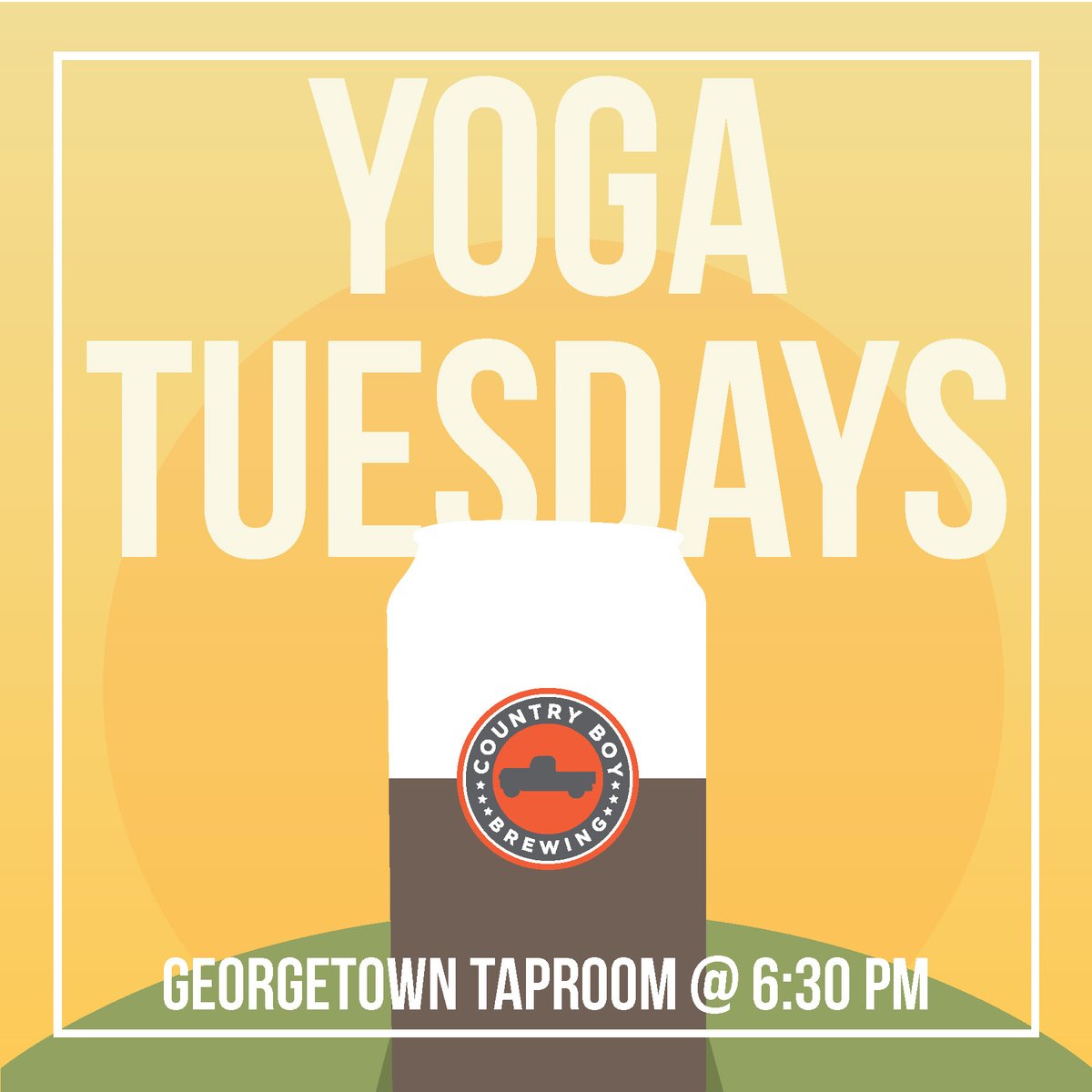 It's time for Beer Yoga in the Georgetown Taproom! Join us at 6:30 PM today with your mats, grab a pint and join us in the brewery.