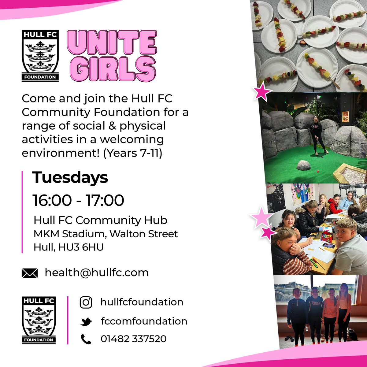 𝗨𝗡𝗜𝗧𝗘 𝗚𝗜𝗥𝗟𝗦 👧 Bringing local young girls together, Unite Girls is perfect for getting active and making new friends at the same time! 😃 New participants are invited to come and get involved at the Community Hub 👋