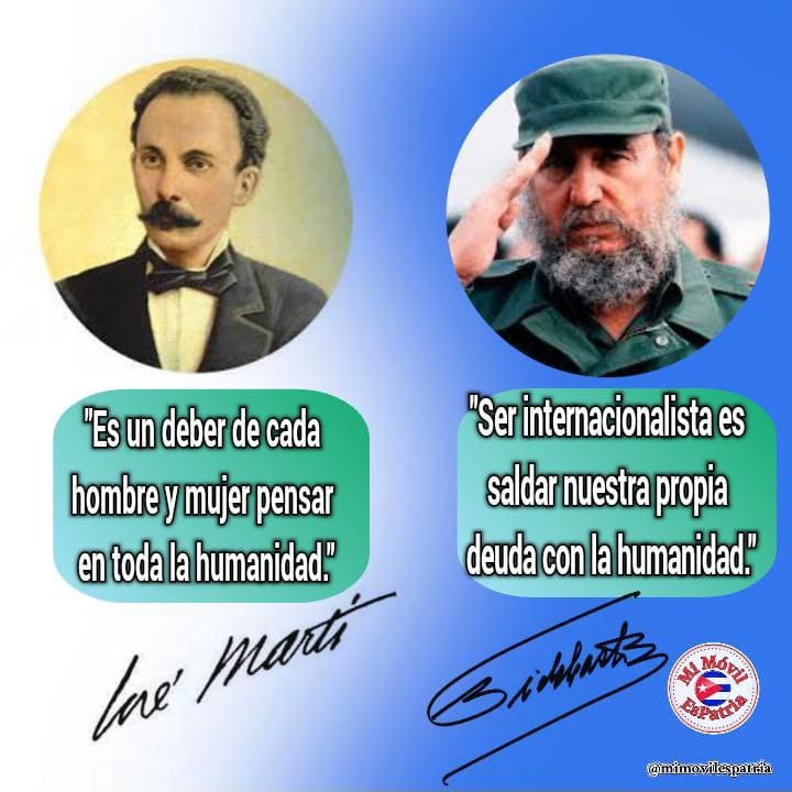 @EVilluendasC #LunesConMarx (...) ser internacionalistas es saldar nuestra propia deuda con la humanidad(..). Su legado perdura hoy y siempre. #FidelPorSiempre #MiMóvilEsPatria