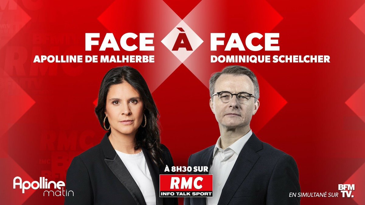 🎙 Demain, Dominique @schelcher, PDG de Système U, sera l’invité du #FaceÀFace avec @apollineWakeUp. 👉 Rendez-vous à 8h30 sur RMC et BFMTV.