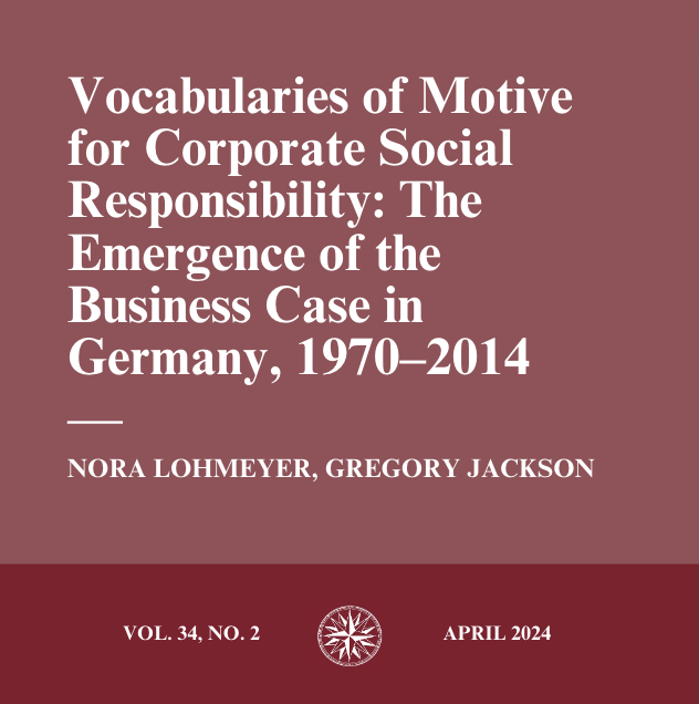 By analyzing historical cases of businesses’ interactions with stakeholders in Germany from 1970–2014, this article offers a new approach to studying motives &amp; contributes to understanding the complementary or competing nature of different motives for #CSR
cambridge.org/core/journals/…