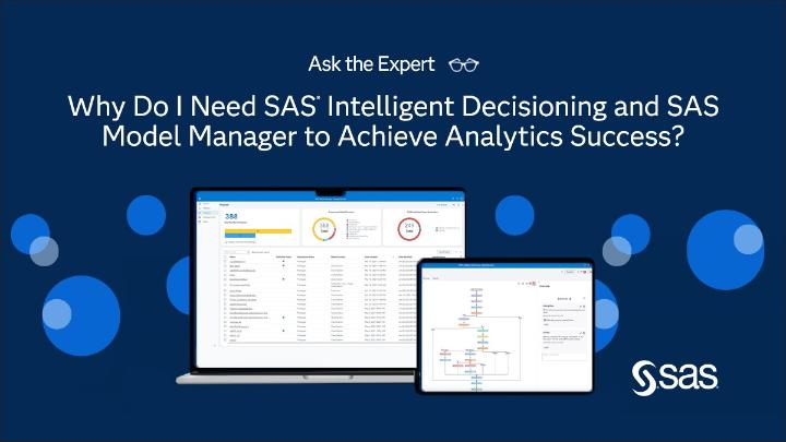 Come learn how the integration between SAS Intelligent Decisioning and SAS Model Manager enables better collaboration across MLOps engineers, data scientists, and business users. Join this #SASwebinar LIVE April 9 at 11 am ET. Register now: 2.sas.com/6013jA7fz