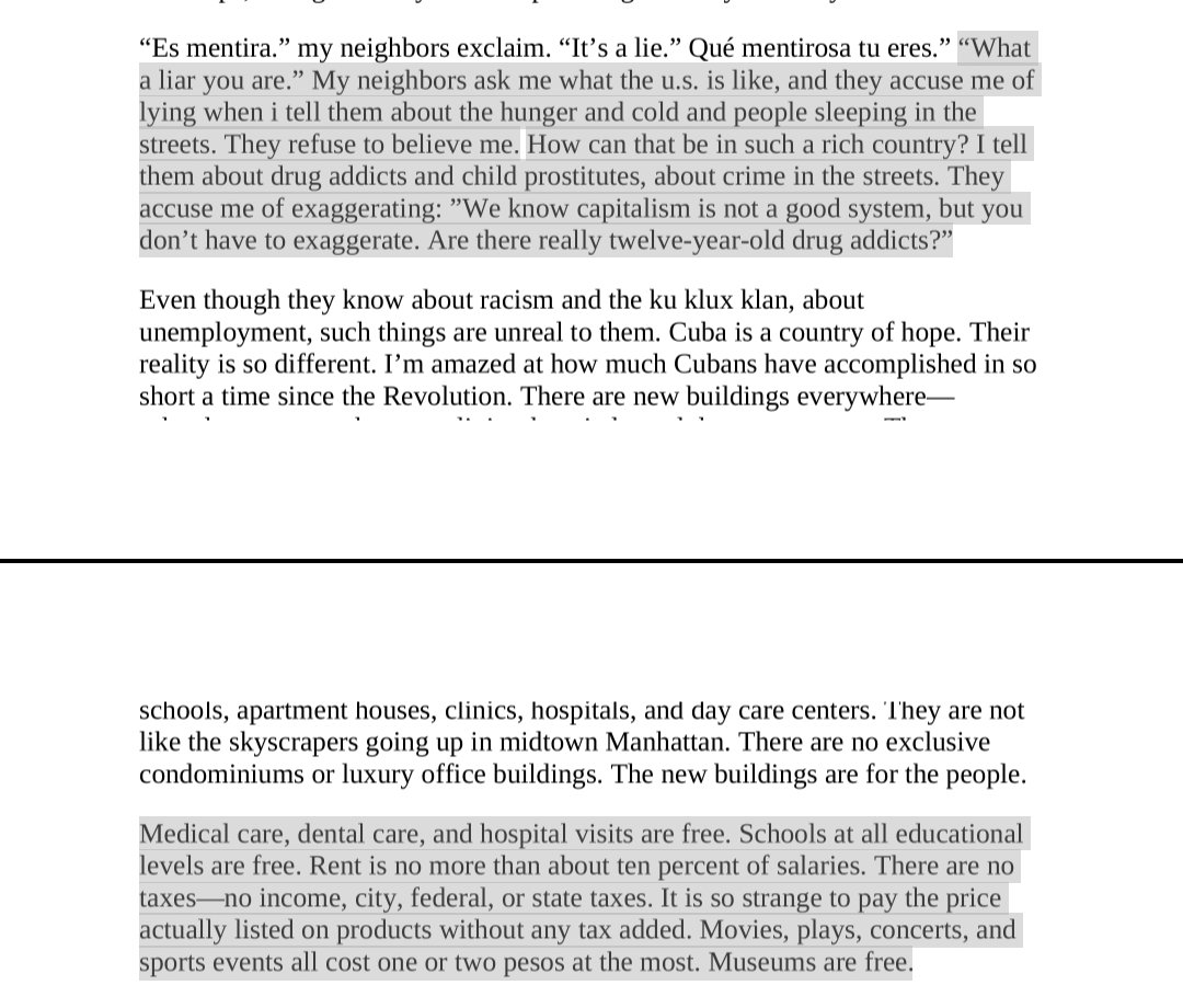 "Unadanganya" Majirani zangu Nchini Cuba wakituhumu kwa ungo nilipo waambia Amerika kuna watu wanakufa kwa njaa, na kwabaridi  wanalala nje, wanashindwa amini, inawezajetokea kwenye nchi tajiri kama Amerika?  "_ Assata Shakur

#tokakitabuni