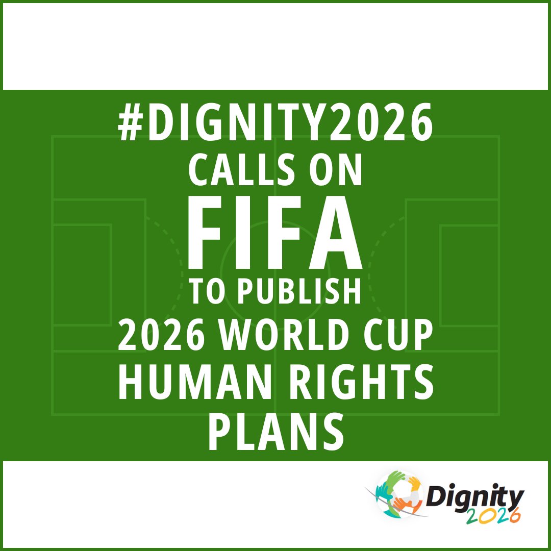 .@FIFACom's President Infantino visited DC this month to ask the US to expedite visas for the #WorldCup2026⚽️, but #FIFA itself continues to stall release of its #HumanRights framework. 📢We join #Dignity2026, @AFLCIO, @Sport_Rights, and others to say: release it now!