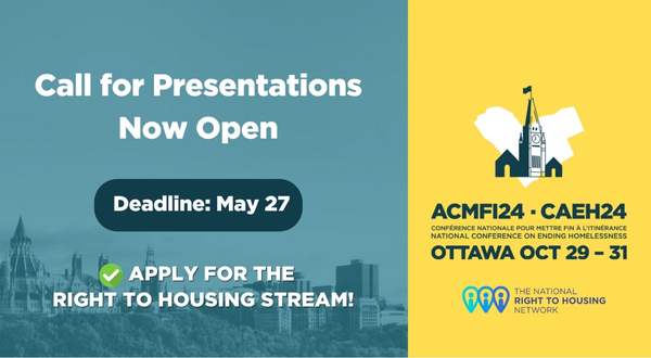 👋Apply to present at our #Right2Housing stream at the 2024 National Conference on Ending Homelessness! Speak on themes like: 💡Evictions & tenant protections 💡Non-market housing 💡Human rights approaches to encampments... & more! Apply here: loom.ly/ZfMMywM #CAEH24