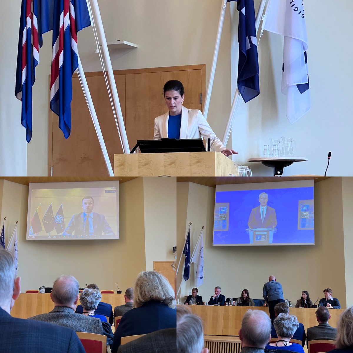 2024 marks 7️⃣5️⃣ years in @NATO for both 🇮🇸 and 🇳🇴 Icelandic Foreign Minister @thordiskolbrun addressed severel issues on why NATO is maybe more important than ever & expressed pride on behalf of Iceland to have partaked in establishing the world’s most powerful defense alliance.