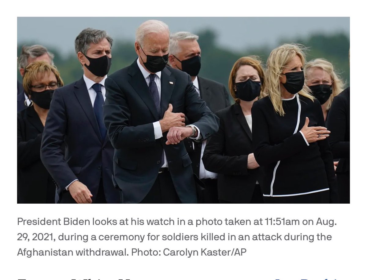 New: Psaki wrote in her new book Biden didn’t check his watch during ceremony for the Abbey Gate soldiers It was “misinformation,” she wrote, contradicting news photos & the Gold Star families Psaki initially didnt comment but says it will be corrected axios.com/2024/05/13/psa…