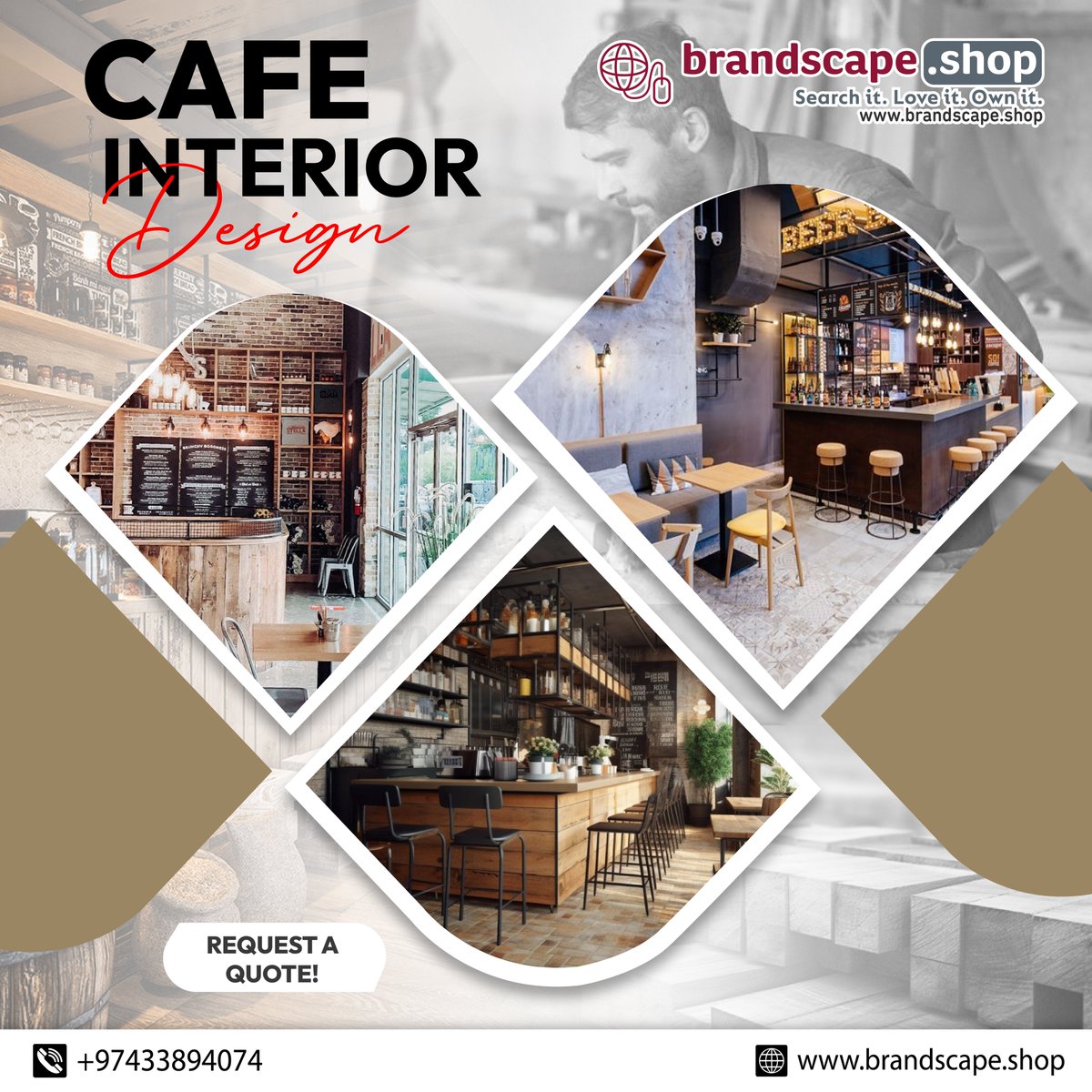 Crafting Atmospheres, Brewing Experiences. Where Every Sip Is A Stroke Of Inspiration.

Shop at brandscape.shop/collections/bu…

Click here for brandscape.shop/collections/bu…

For More Inquiries Contact
33894074

#cafedesign #cafeteria #interiordesigntrends #RestaurantDesign #design #qatar