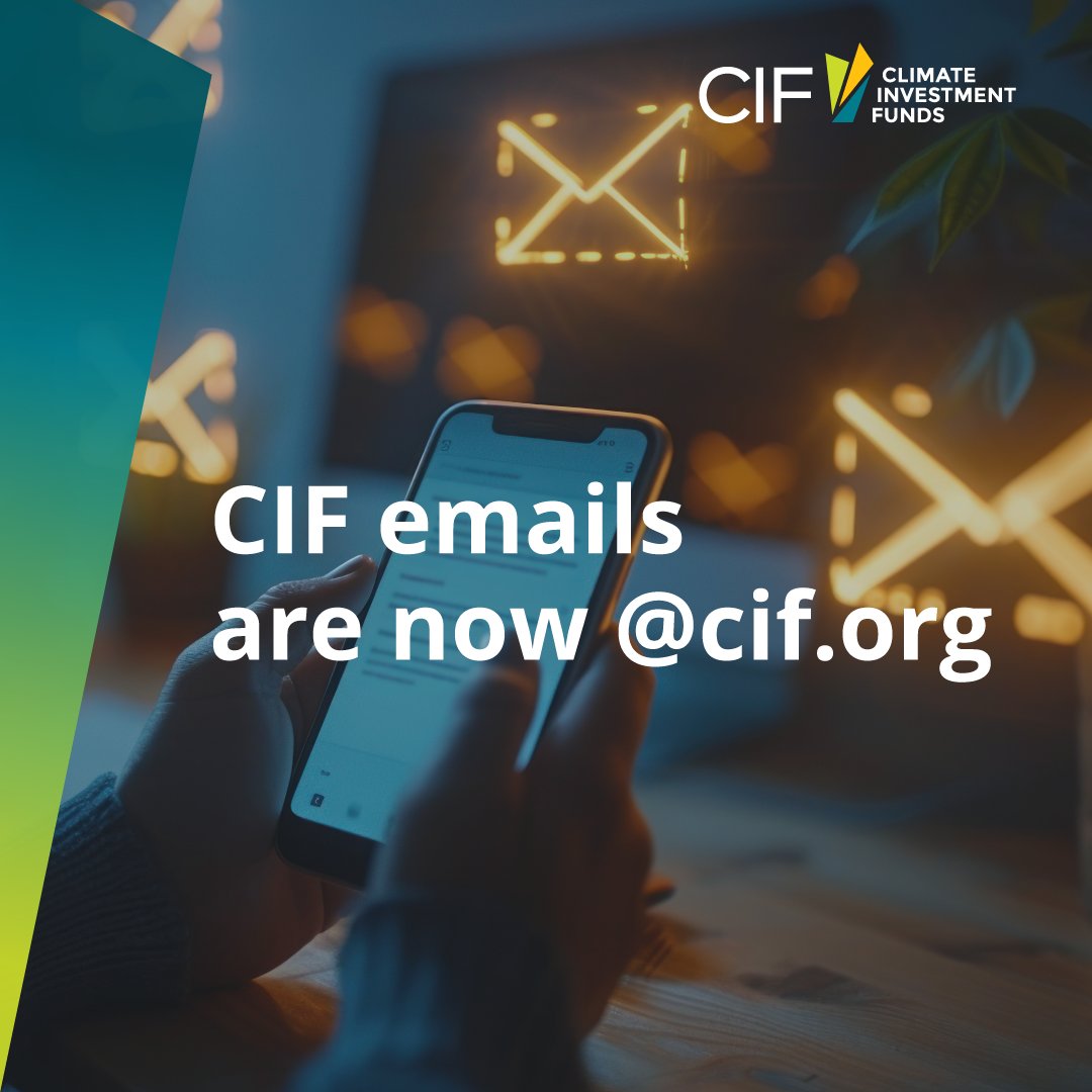 📣 CIF is switching domains ➡️ to CIF.org! We ask that you kindly update your contacts list and join us in celebrating our continued evolution as the pioneering multilateral climate fund! 🎉