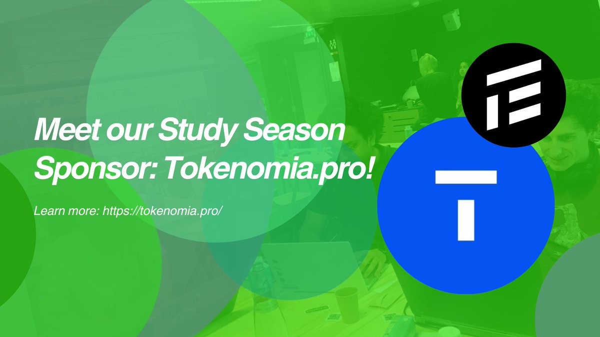 🚀Meet our Study Season Sponsor @tokenomiapro🚀 Crypto Economy Architects, they’re a leading #web3 #TokenEngoineering consulting firm dedicated to helping businesses design, develop & optimize token-based systems for the decentralised world. Learn more: tokenomia.pro