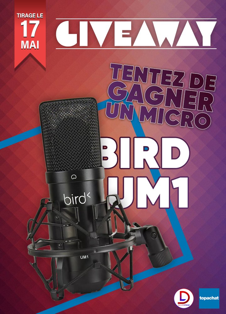 Pour les #25AnsTopAchat, NOUVEAU #GIVEAWAY en partenariat avec <a href="/TopAchat/">TopAchat</a> !

🎁Gagne ton micro BIRD UM1
🔃 RT ce tweet
❤️Follow <a href="/TopAchat/">TopAchat</a> &amp; <a href="/DealoC/">Dealoc</a> 
📷TAS le VENDREDI 17 MAI 2024 à 19h 
⚠️France, Belgique &amp; Luxembourg

Pour les 25 ans, TopAchat vous offres pleins de cadeaux  avec