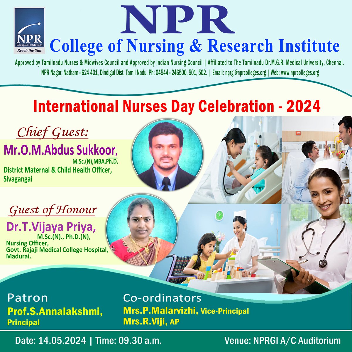 International Nurses Day Celebration - 2024

#NPRGI #NPR #NPRCOLLEGE #NPRNATHAM #NPRASC #NPRCET #NPRPC #NPRNRI #NPRAHS #AUTONOMOUS #NBA #NAAC #ISO #2F #UGC #MKU  #ANNAUNIVERSITY #AICTE #MOU #INNOVATIONCELL #INSTITUTIONINNOVATIONCOUNCIL #INTERNATIONALNURSESDAY