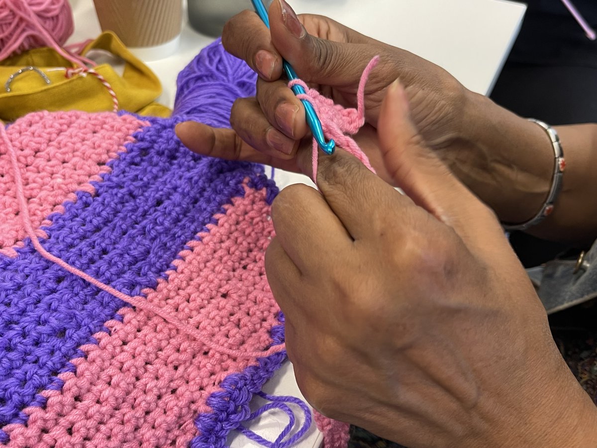 A huge thank you to everyone who donated wool to our Radical Knitting group! 🧶💜 The group were thrilled and have already been making beautiful items👇 🗣️“First, I met new friends. I relearnt how to knit again. I made something I’m happy with. I forget my stress when I knit.”