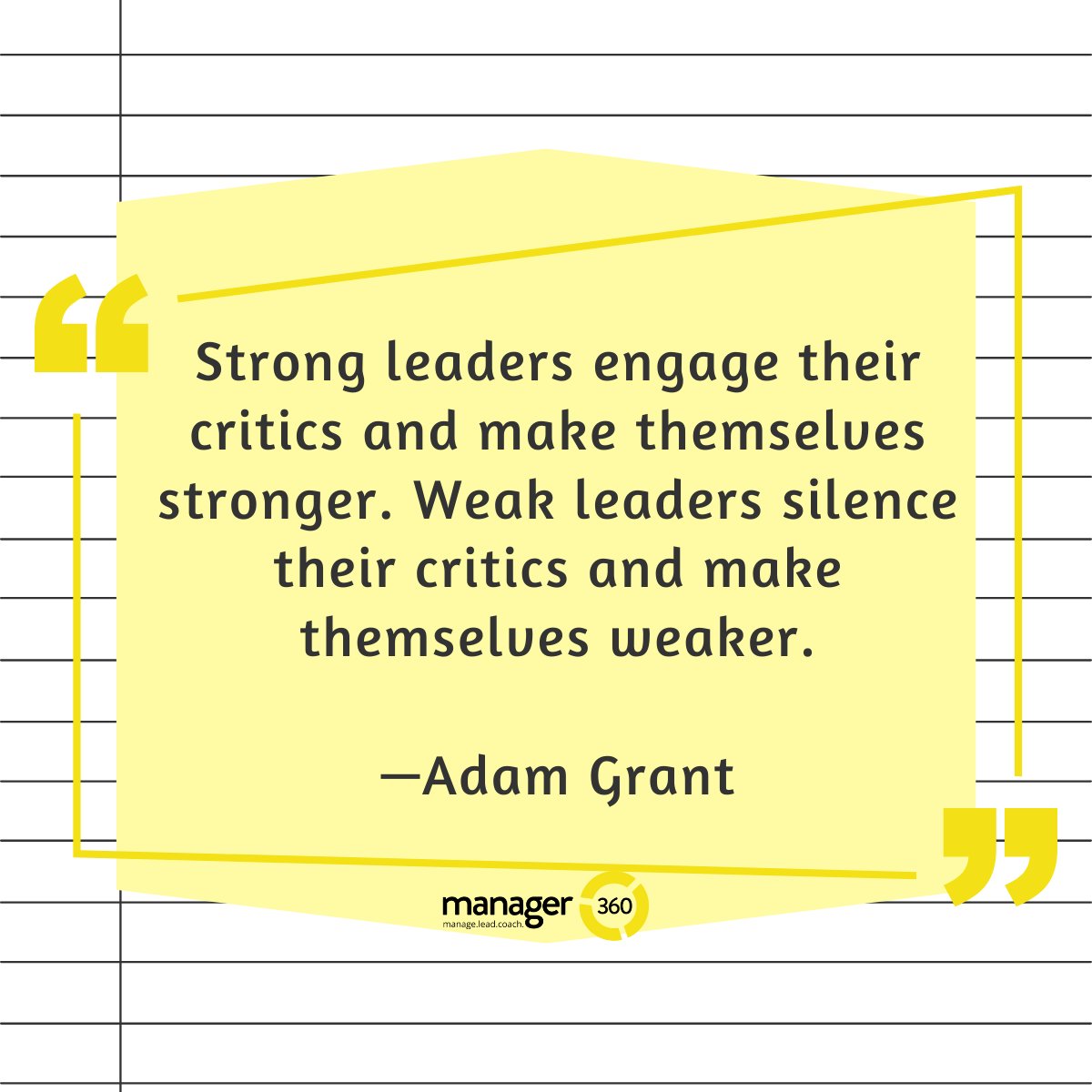 Engaging with critics strengthens leaders while silencing them reveals weakness. Embrace feedback for growth. #LeadershipStrength #FeedbackIsFuel