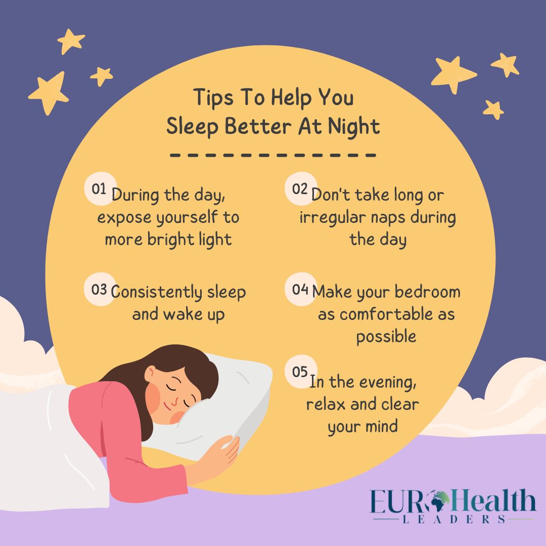 Discover the Secrets to a Restful Night's Sleep with These Tips!

#SleepBetter #HealthyHabits #BedtimeRoutine #QualitySleep #EuroHealthLeaders #RestfulNights #SleepTips #SelfCare #SleepSolutions