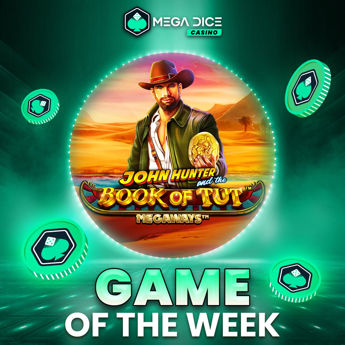 🎰 #GameOfTheWeek: #BookOfTutMegaways by @PragmaticPlay 📜

Join our daring explorer, John Hunter as he delves into the mysteries of Ancient Egypt! 🔍

Uncover hidden treasures at Mega Dice Casino now 💰 

🔗 megadice.com/en/casino/prag…