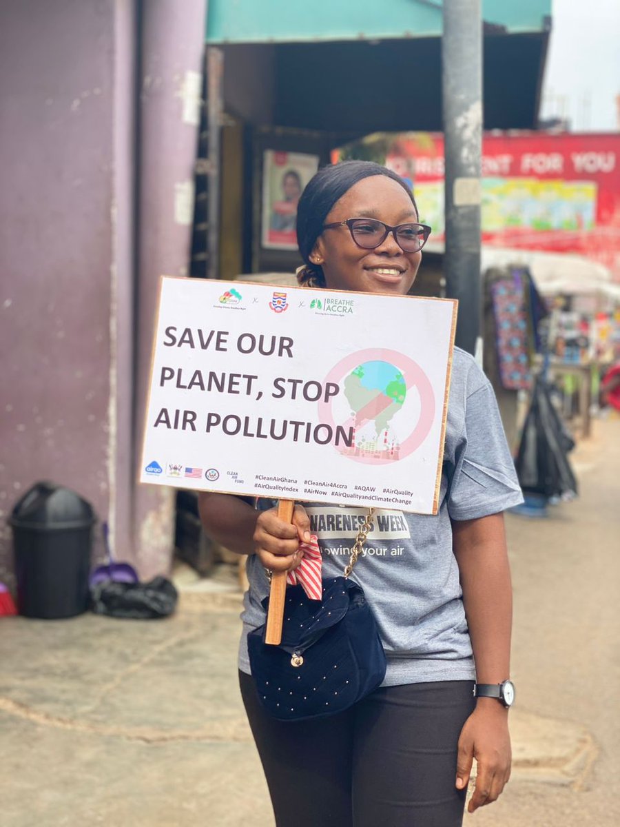 Join the fight to save our planet. #CleanAir for all is a must. @kofiamegah @CleanAirFund @AirQoProject #BreatheAccra #CleanAirGhana