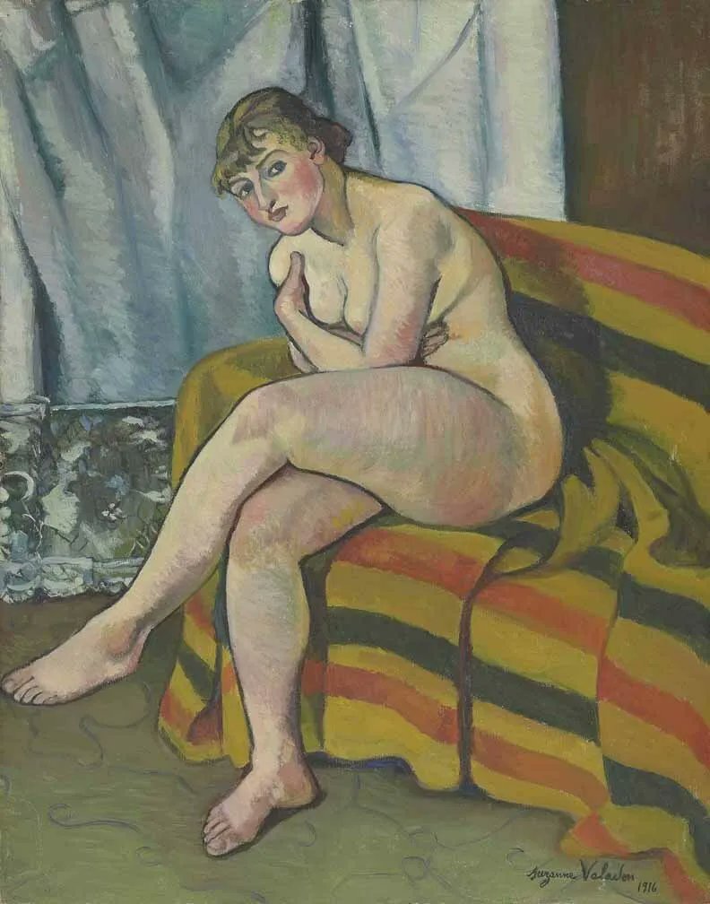 Édouard Manet, La ninfa sorprendida, 1860. En @BellasArtesAR

Suzanne Valadon, Desnudo sentado en un sofá, 1916. Ahora en la exposición #Valadon del @MuseuNac_Cat