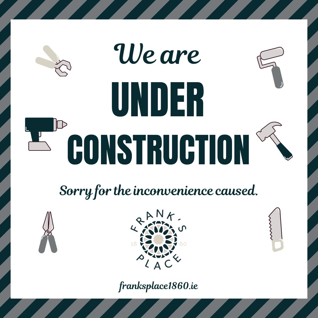 Please bear with us for a few days of disruption on the restaurant floor. We are doing some minor renovations and will be better than new - in a few days. Thank you. #renovations #franksplace1860 #MakeItYours #restaurants #wexfordtown