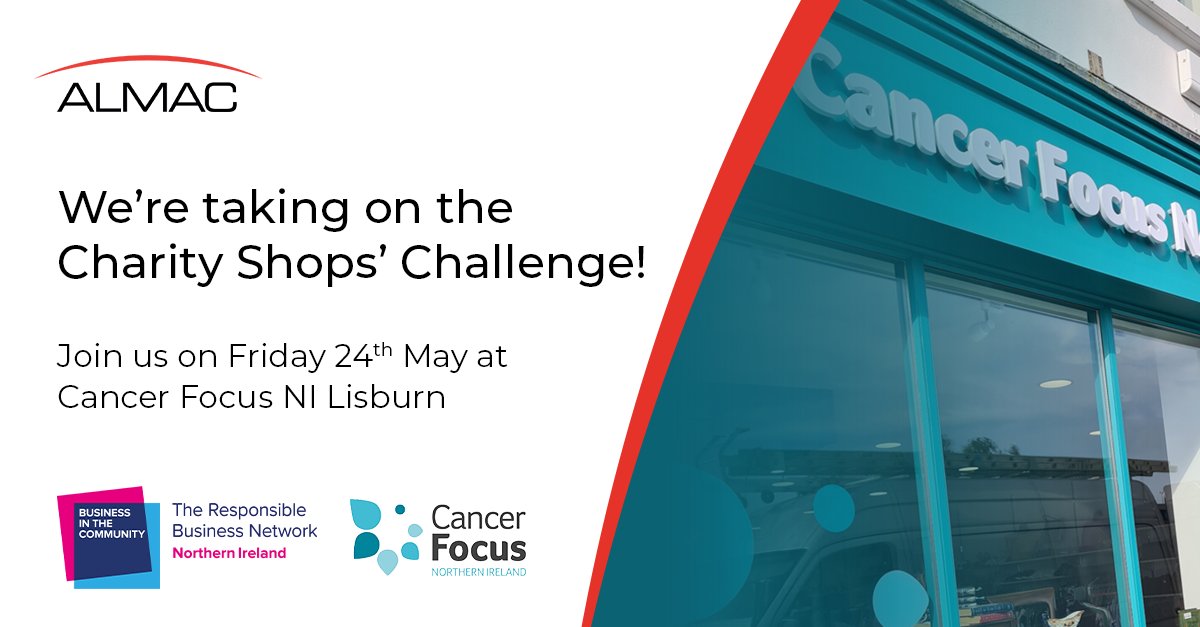 We're looking forward to taking on @bitcni's Charity Shops’ Challenge, where we will take over the running of @CancerFocusNI's Lisburn store on Friday 24th May to help raise vital funds for the charity. Join us there! #CharityShopsChallenge