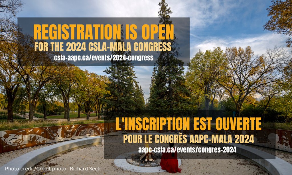 2024 CSLA-MALA Congress Registration is Now Open! Join us from May 31 - June 1st 2024 in Winnipeg to celebrate the 90th Anniversary of @CSLA_AAPC and the 50th Anniversary of @MALA_net! Learn more and register here: csla-aapc.ca/events/2024-co…