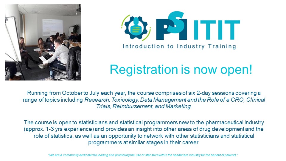 📢 Calling all new statisticians and statistical programmers in pharma - the PSI Introduction to Industry Training (ITIT) Course is back for the 2024/2025 academic year! 📢 Registration closes on 21 June, learn more about the course here: zurl.co/xvmU