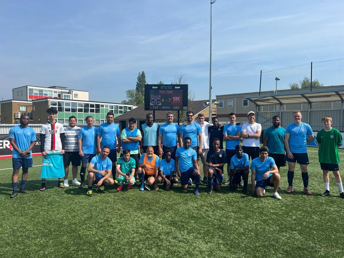What a fantastic charity football match on Saturday between the community and @TVP_Slough. The community team won 7-4, but proceeds from visitors are going to @FHealthCharity. Well done to all involved!
