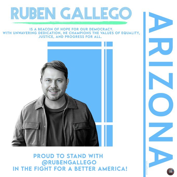 It’s Ruben Gallego versus the far-right MAGA cult poster girl, Kari Lake. Remember her, she said if Martin Luther King, Jr. was alive he would be an “America First” Republican. Blasphemy aside, there is no room in the Senate for any more election deniers. We need to vote…