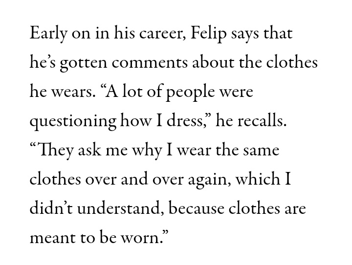 As a celebrity, Felip is not afraid to be seen wearing his clothes on repeat... coz why not? as he clearly pointed out, clothes are meant to be worn. I agree, and it's also good for the environment. 

@felipsuperior #FELIP 
#SB19_KEN