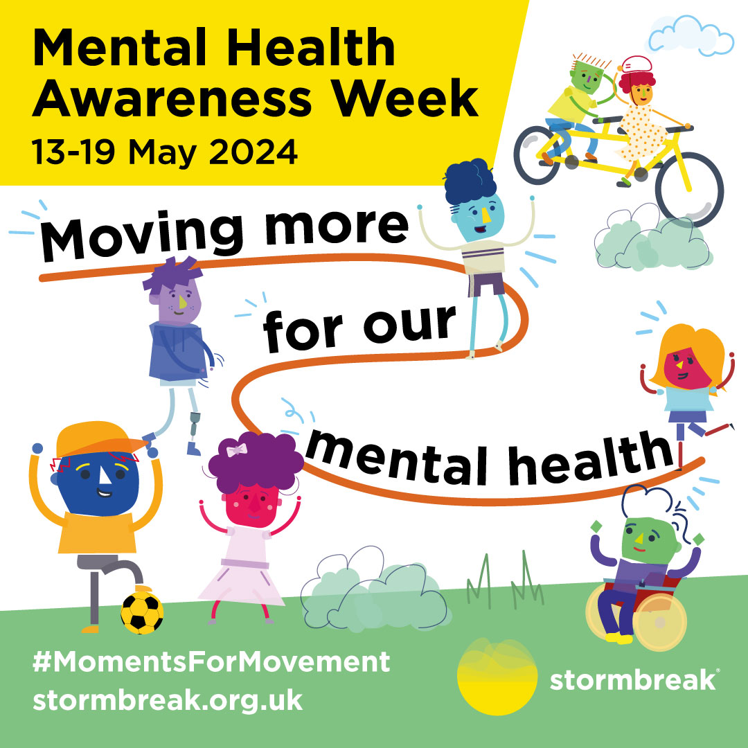 Children are happier when they move.
Find #MomentsForMovement this #MentalHealthAwarenessWeek and beyond.

Find resources and helpful links here: stormbreak.org.uk/mentalhealthaw…

#wellbeing #schools #families #mentalhealth #hellostormbreak