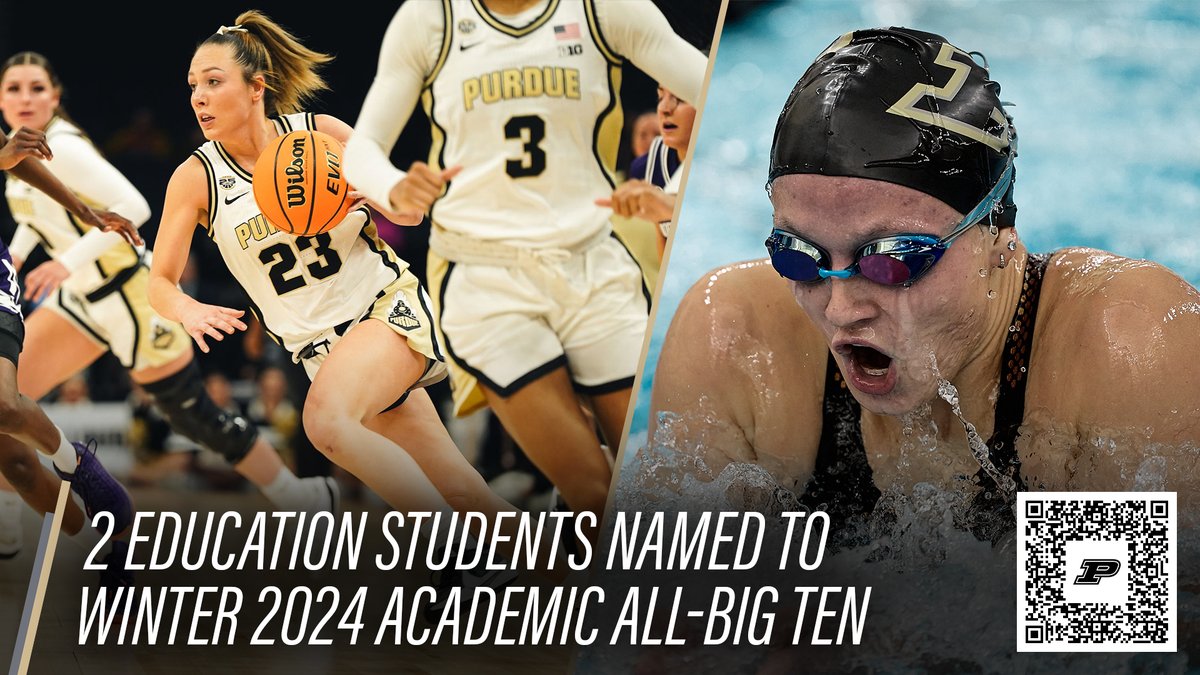 Two undergraduates from the College of Education were among 70 Purdue University athletes named Academic All-Big Ten honorees for the winter 2024 season. Congratulations to Abbey Ellis, Early Childhood Education & Women’s Basketball (#23), and Madeline Greaves, Elementary…