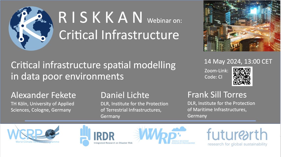 Join us in this webinar tomorrow to discuss 'Critical infrastructure spatial modeling in data poor environments'. 📆 14 May 2024 🕰️ 13:00 - 15:00 hrs CEST Access the webinar via the QR code on the image! #ClimateModelling #ClimateScience