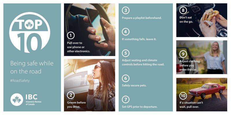 From preparing a playlist beforehand to pulling over, there are many proactive ways to avoid distractions while driving. Here are our Top 10 tips for #CRSW2024. #RoadSafety