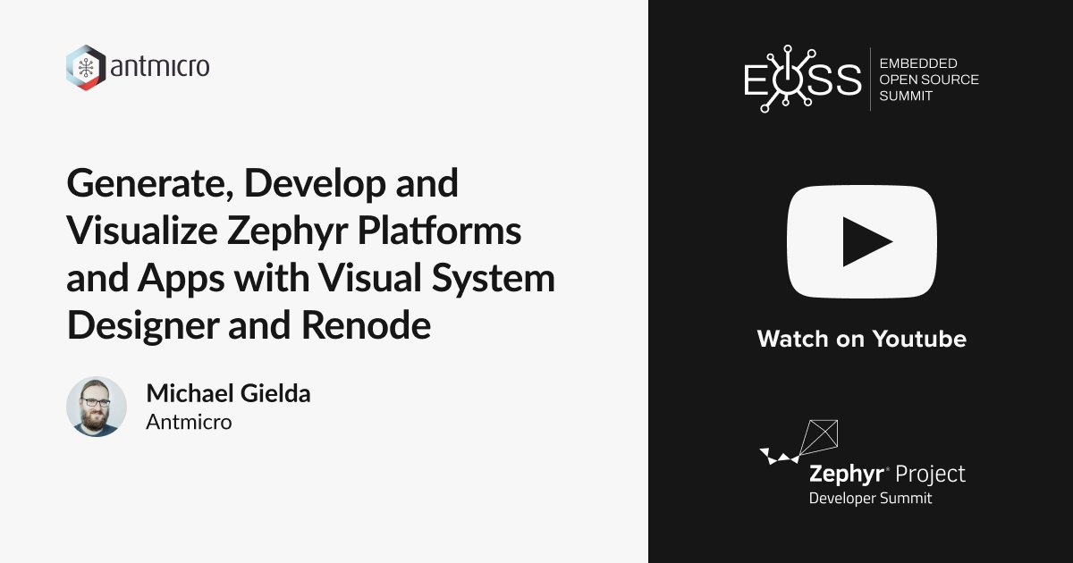 Use our #opensource @renodeio with Visual System Designer as a straightforward path into generating, building, running & visualizing #ZephyrRTOS applications on custom complex systems while quickly evaluating components in an ever-growing #hardware landscape