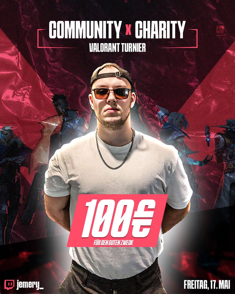 🚨KLEINER REMINDER🚨

Freitag gegen 18 Uhr startet mein Community x Charity Turnier

1. Team ModTeam
2. Team <a href="/Legendea_/">Lea</a> 
3. Team <a href="/ManagerVALORANT/">Aricune</a> 
4. Team Zoo <a href="/alphakermit67/">Luna</a> 
5. Team <a href="/nykari_val/">Nyka</a> 
6. Team DC
7. Team (Klärung)
8. Team (offen)

Looking for Team 8.
♻️&amp;❤ appreciated