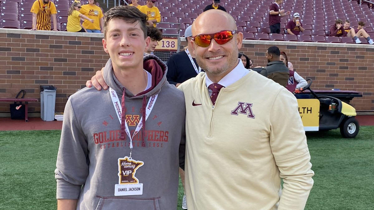 Alexandria (Minn.) kicker Daniel Jackson grew up a Minnesota fan, and his kicking coach is also a former #Gopher in Joel Monroe. It all came together last week, and Jackson is now thrilled to be a commit to the Maroon and Gold. 247sports.com/college/minnes…