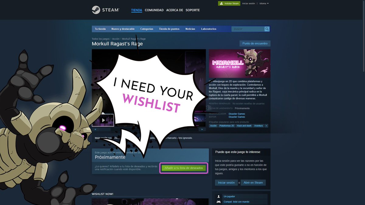 New #WishlistWednesday 💕

- Mr. Morkull, why are you being so mean and adorable at the same time?😈😍
- I have a plan🤔

🎮 Add your wishlist
🗨️ Share your #indiegames
💜 Help us spread the word!

Wishlist here 👇🙏
store.steampowered.com/app/2191540/??…