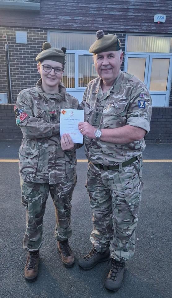 A very busy weekend of CFAV development at Drumshoreland. Familiarisation, FAAW,ECO/RCO refresher and equipment care.Also a pleasure to promote Cpl Ibrahim to Sgt, appoint RSM Howard to master cadet and award Scottish Colours to Cdt Howard, Shade and RSM Howard.