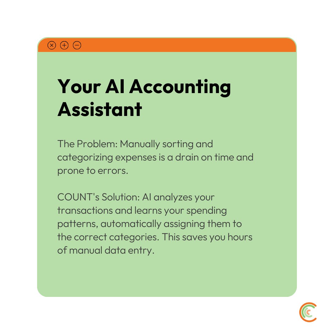 getcount's tweet photo. Ditch the manual data entry! COUNT's AI-powered automation handles tedious expense sorting, saving you time and reducing errors.

#accountinghacks #accountingtips

Sign up here: https://t.co/yzdE9M7tao https://t.co/XM9vWnb77q