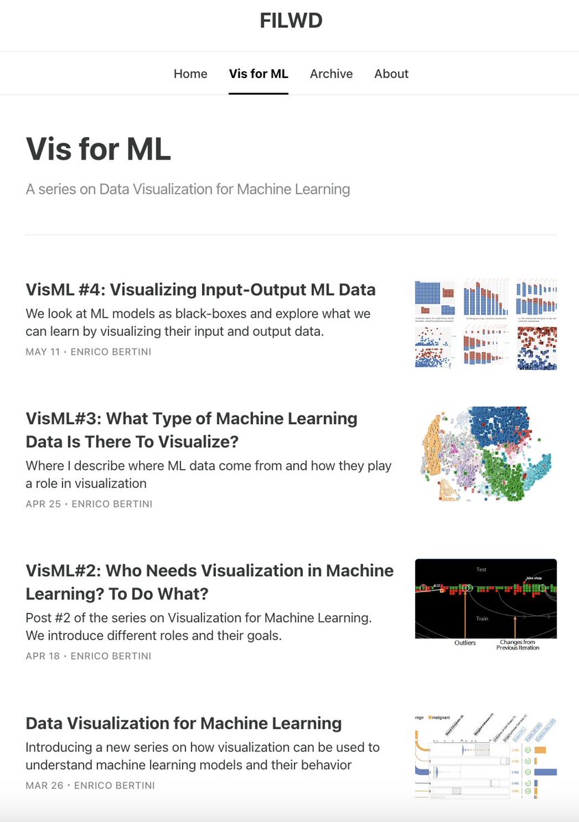 Ok, my series on 'Visualization for Machine Learning' now has its own page in my newsletter: filwd.substack.com/s/vis-for-ml. The next one will be on 'visualizing model explanations.' I'd be happy to receive some comments/feedback. This is very much a work in progress ...