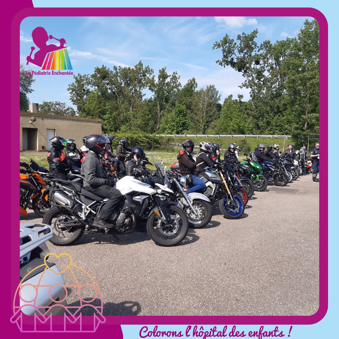 PEnchantee's tweet photo. Ce dimanche 12 mai, La Pédiatrie Enchantée était présente pour la deuxième journée Remise en selle organisée par la Brigade motocycliste et de sécurité routière de Moselle à Saint-Julien-lès-Metz ! 🏍️ 

Merci à tous pour ce très bel événement ! 🌈

#lapediatrieenchantee #merci https://t.co/M68iLWM5oM