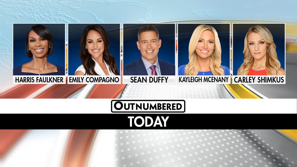TODAY ON OUTNUMBERED: @HARRISFAULKNER @EmilyCompagno @kayleighmcenany @CarleyShimkus & @SeanDuffyWI! #Outnumbered #FoxNews