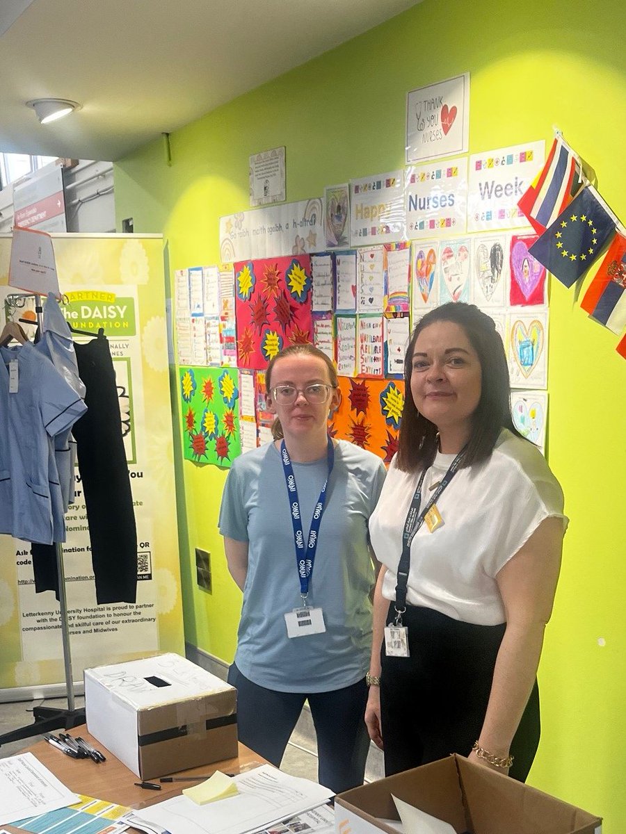 Nicole and Cathy from the #LUH Staff Nurse Council promoting the work of the council, recruiting for members and getting feedback on proposed Staff Nurse uniform changes during Nurses’ Week celebrations in #LUH