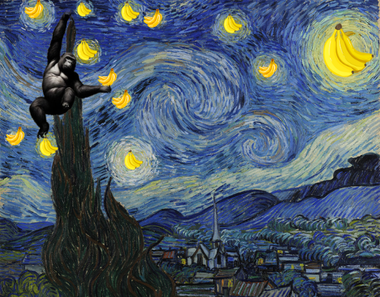 Banany Night.. made by Vincent van Gogh. He is working for #movementlabsxyz.@GorillaMoverz @BehemothBtc @mer_q_tio @CryptoEthicsYT #jointhemovement