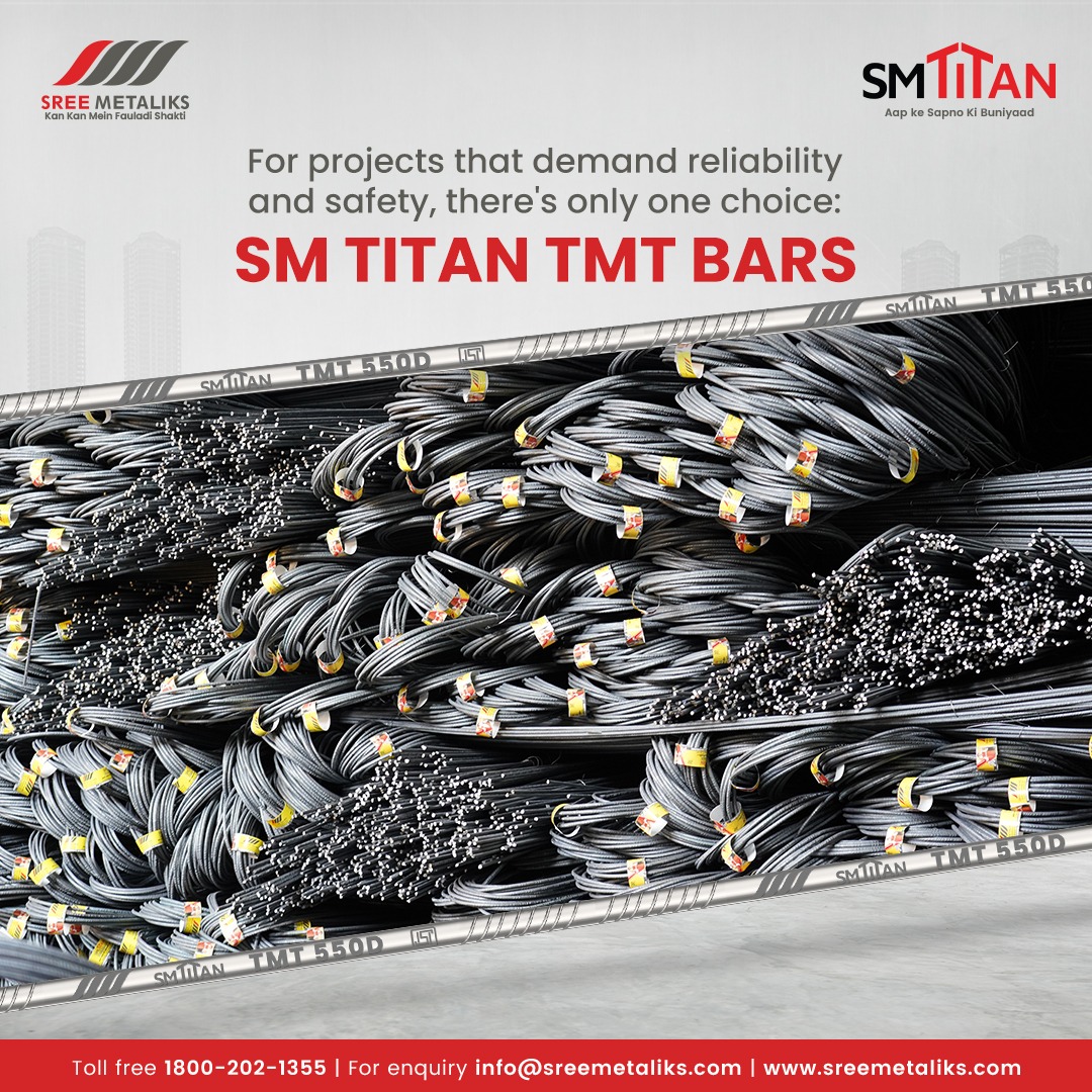 Trust in safety and reliability with SM Titan TMT bars – the ultimate choice for your demanding projects

#tmt #smtitan #tmtbars #sreemetaliks #steel