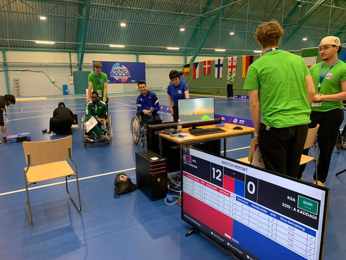 Паралимпийн оноо цуглуулах Pajulahti 2024 World Boccia Challenger-д манай тамирчид:

ВС1 ангилалд Т. Мөнхдэмбэрэл аваргын Алтан медалийн төлөө, 

ВС2 ангилалд Х. Ирмүүн хүрэл медалийн төлөө тоглохоор боллоо.
🇲🇳🇲🇳🇲🇳👏👏👏