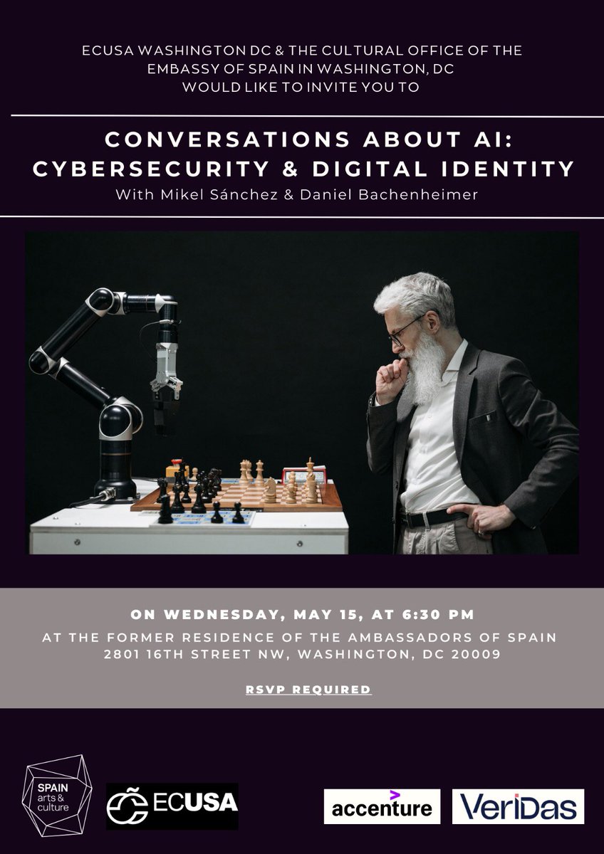 🔊Excited to announce the Second Edition Seminar series by #ECUSA Washington, DC, in partnership with the Cultural Office of the Embassy of Spain in the US @spaincultureus diving into the challenges and risks of rapidly evolving AI technology. 🤖🌐Join us for insightful