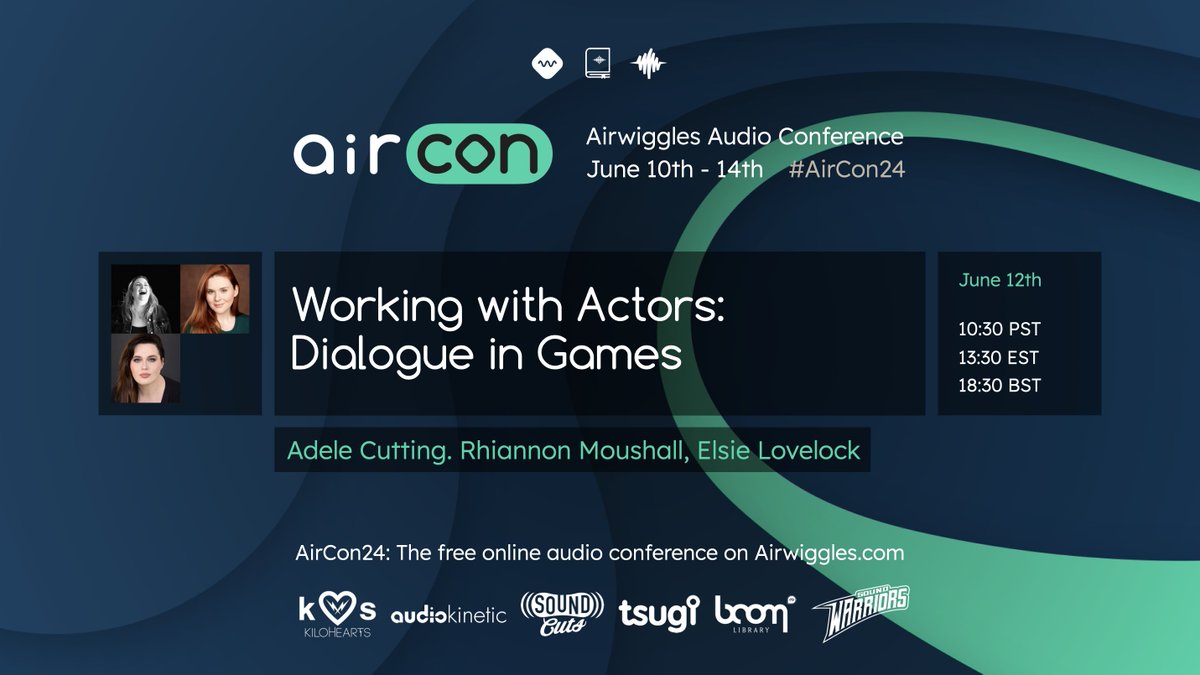 Our next talk is hosted by @SoundCuts chatting to @rsmoushall and @ElsieLovelock all about acting in video games: from character breakdown and casting scripts, to planning sessions and direction. #voiceactor Check it out here! airwiggles.com/c/live-events/…