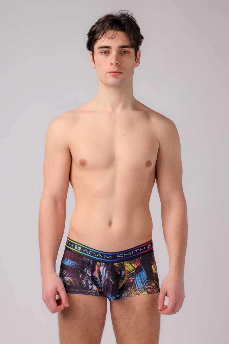 Check out the Adam Smith Boyshorts: vibrant trunks with contemporary patterns and a rainbow-ombre waistband: menandunderwear.com/shop/underwear…
